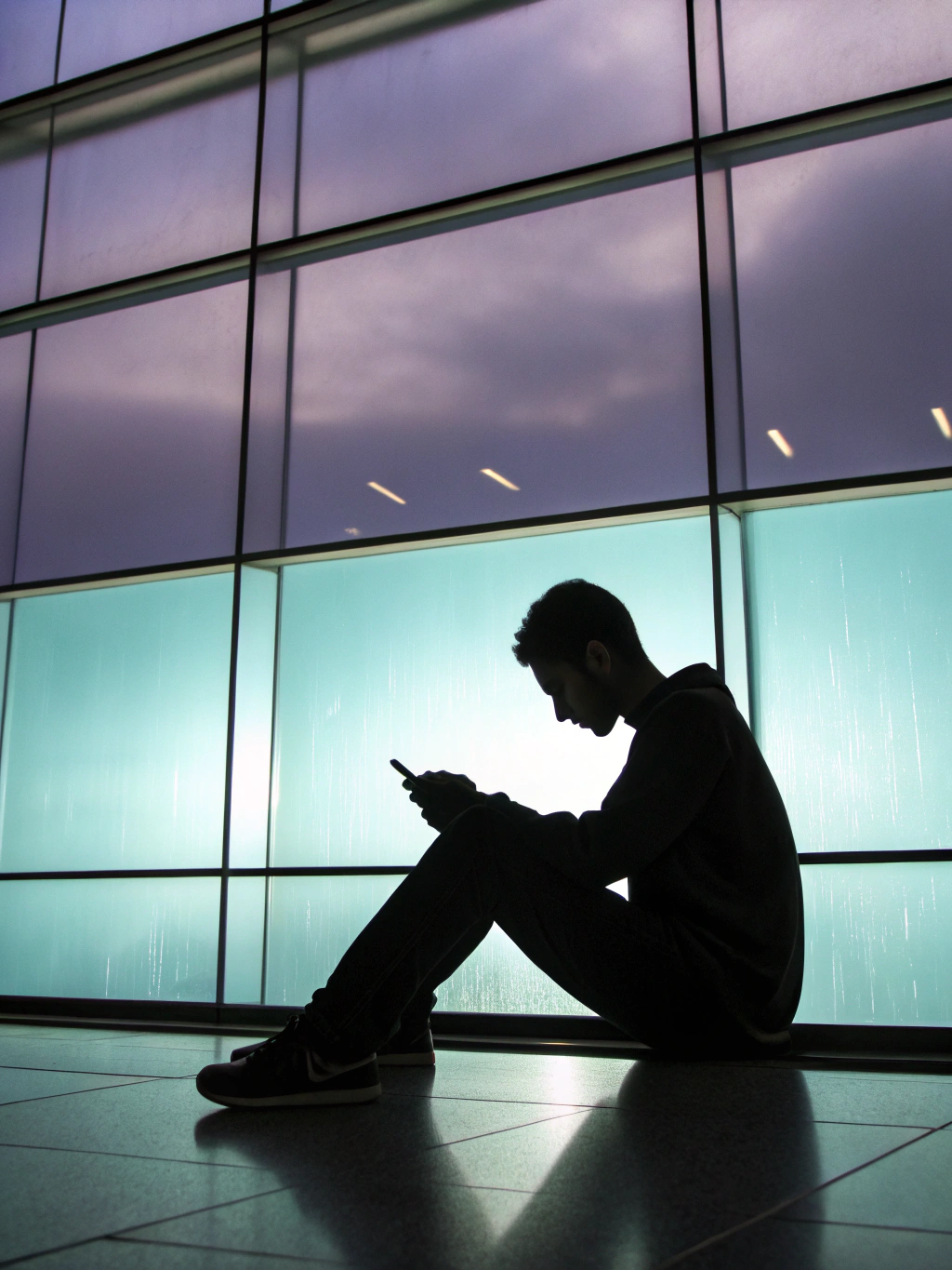 Persona sorridente con telefono